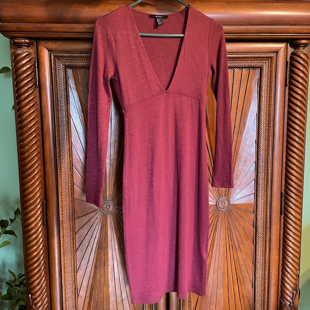 (5 items for $5 each) Forever 21 dark red dress, size small